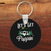 Porte-clés Camping Lets Get Poppin Pop Up Camper (Recto)