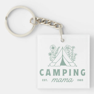Porte-clés Camping maman maman camp d'été mère esthétique