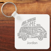 Porte-clés Camping Van Life Fun Inspirational Citation person (Recto)