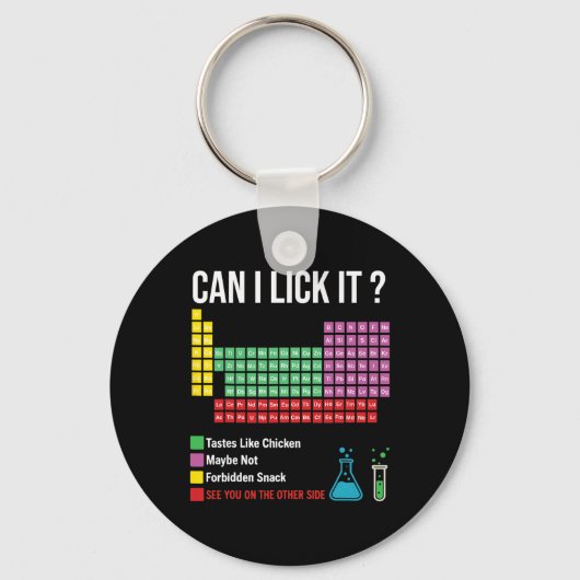 Porte-clés Can I Lick It Periodic Table Chart Science Teacher (Recto)