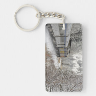 Porte-clés Canada, Alberta. Train de neige VIA Rail entre