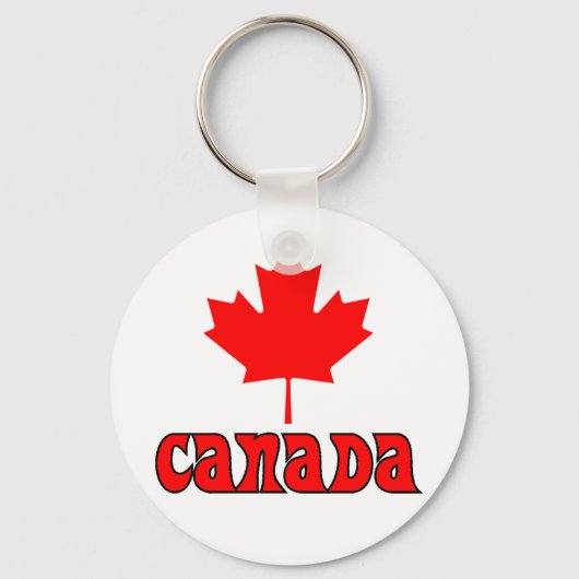 Porte-clés CANADA avec la feuille d'érable rouge (Recto)