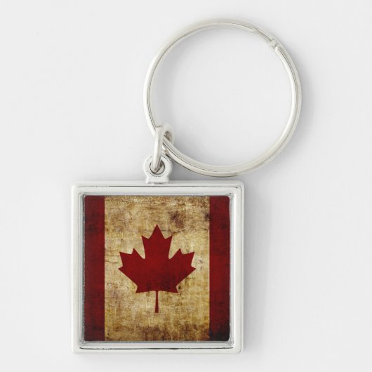 Porte-clés Canada / drapeau grunge (Devant)