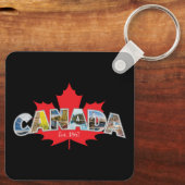 Porte-clés "Canada Est. 1867" Avec Graphique Feuille D'Érable (Verso)