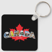 Porte-clés "Canada Est. 1867" Avec Graphique Feuille D'Érable (Dos)