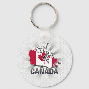 Porte-clés Canada Flag Map 2.0