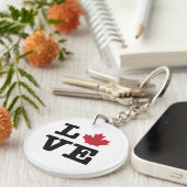 Porte-clés Canada Love Maple Leaf Porte - clé acrylique (Devant Droit)