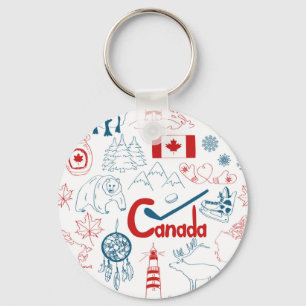 Porte-clés Canada   Motif de symboles