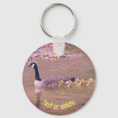 Porte-clés Canada Oie Maman Bébés Nature Personnalisée (Recto)