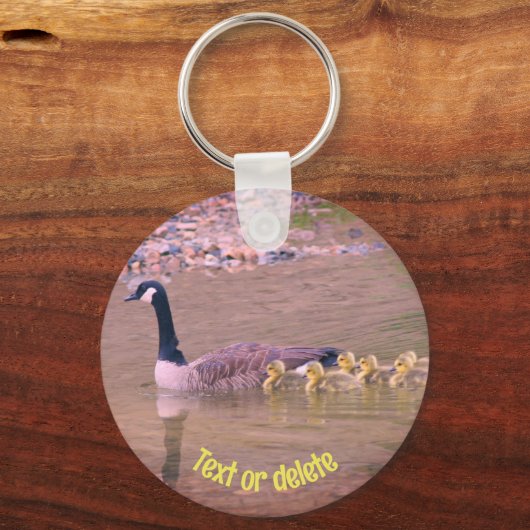 Porte-clés Canada Oie Maman Bébés Nature Personnalisée (Recto)