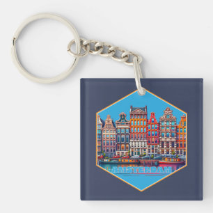 Porte-clés Canal Amsterdam Pays-Bas Europe