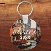 Porte-clés Canal de Venise Gondolas en Italie Photo (Recto)