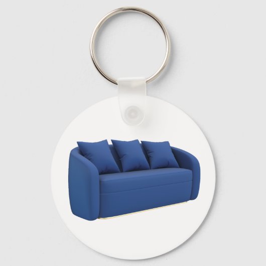 Porte-clés Canapé bleu moderne (Recto)