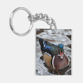 Porte-clés Canard à bois unique (Devant gauche)