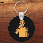 Porte-clés Canard Animal ASL Geste Mains Sourde Perte d'audit (Verso)