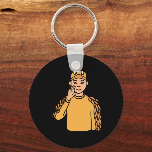 Porte-clés Canard Animal ASL Geste Mains Sourde Perte d'audit (Recto)