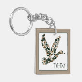 Porte-clés Canard colvert camouflage monogrammé Preppy (Devant gauche)