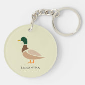 Porte-clés Canard Colvert Illustration Moderne Min (Dos)