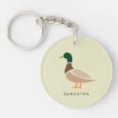 Porte-clés Canard Colvert Illustration Moderne Min (Devant)