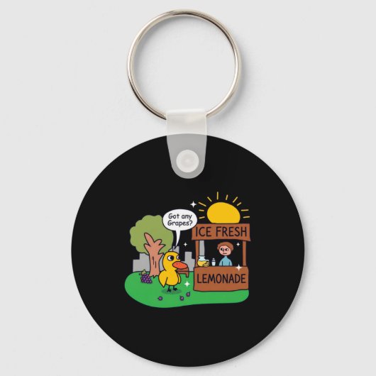 Porte-clés Canard Demande Des Raisins Étalage De Limonade (Recto)