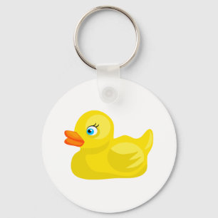 Porte-clés Canard en caoutchouc jaune