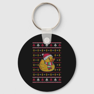 Porte-clés Canard en caoutchouc mignon Noël Père Noël