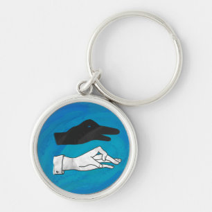 Porte-clés Canard noir sur bleu