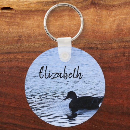 Porte-clés Canard solitaire Silhouette Faune Eau Des Ondes Ph (Recto)
