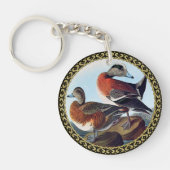 Porte-clés Canards Widgeon américains sur une roche (Devant)