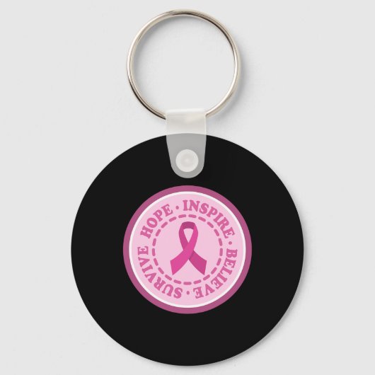 Porte-clés Cancer Awareness Survive Hope Inspire Believe  (Recto)