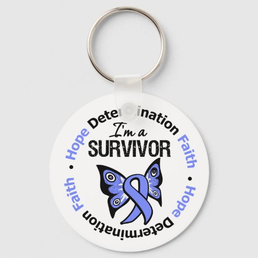 Porte-clés Cancer de l'oesophage Survivant Espère Déterminati (Recto)