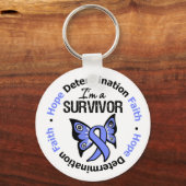 Porte-clés Cancer de l'oesophage Survivant Espère Déterminati (Recto)