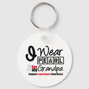 Porte-clés Cancer de poumon je porte le ruban de perle pour