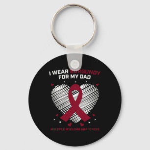 Porte-clés Cancer du sang Je porte le bordeaux Papa Myélome m