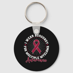 Porte-clés Cancer du sang Je porte le bordeaux pour le myélom