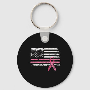 Porte-clés Cancer du sein Chemise Drapeau américain Cancer du