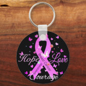Porte-clés Cancer du sein Hope Love Courage (Recto)