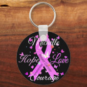Porte-clés Cancer du sein Hope Love Courage Porte - clé (Recto)