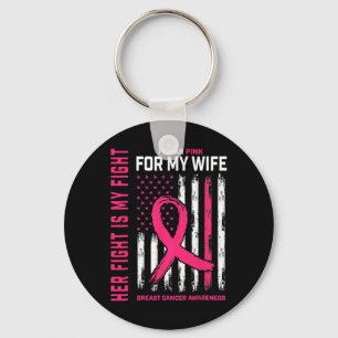 Porte-clés Cancer du sein Sa lutte est ma lutte Je porte le W