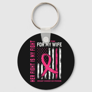 Porte-clés Cancer du sein Sa lutte est ma lutte Je porte rose