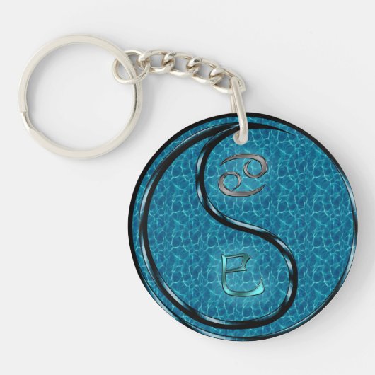Porte-clés Cancer et serpent d'eau (Devant)
