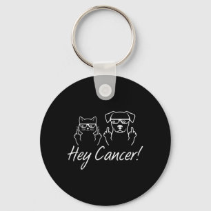 Porte-clés Cancer FU Cancer Drôle Chat Chien Guerriers Surviv