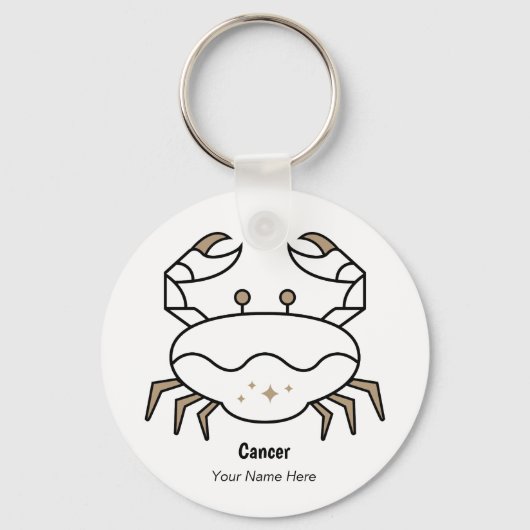 Porte-clés Cancer le crabe anniversaire noir or zodiac (Recto)