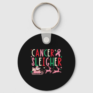 Porte-clés Cancer Noël rose ruban Père Noël Sleigh Reindee