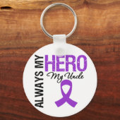 Porte-clés Cancer pancréatique Toujours Mon Héros Mon Oncle (Recto)