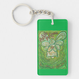 Porte-clés Cancer Poem Green Guardian Angel Pendentif Porte -