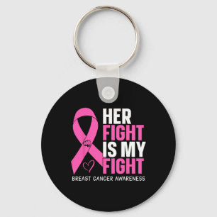 Porte-clés Cancer Son combat est mon combat cancer du sein de