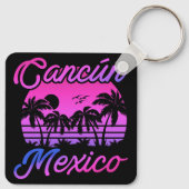 Porte-clés Cancun Mexique Palm Trees Retro Voyage Souvenirs (Dos)