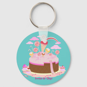 Porte-clés Candy and chocolate cake for birthday party