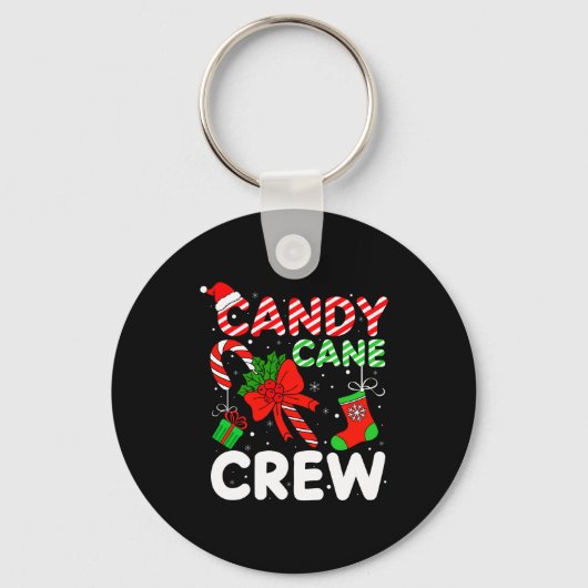 Porte-clés Candy Cane Crew Christmas Funny Xmas Matching Fami (Recto)